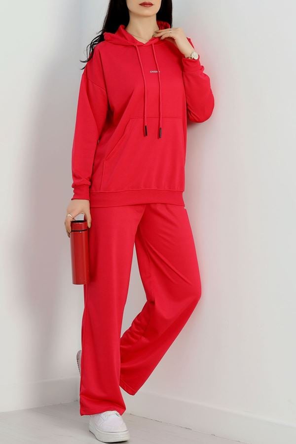 2 İplik Baskılı Eşofman Takımı Fuşya - 31321.1878.