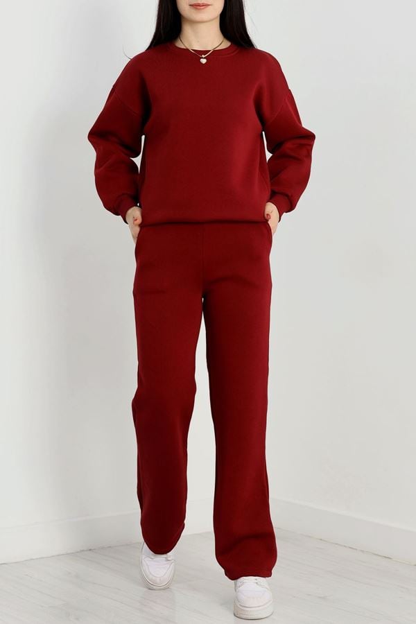 Üç İplik Eşofman Takımı Bordo - 70779.1878.