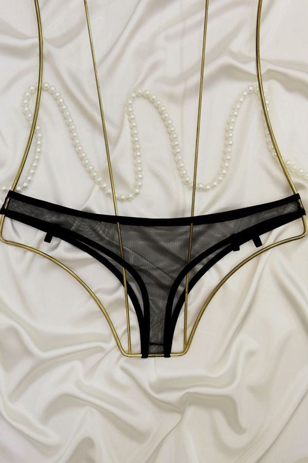 Desenli String  Siyah - 1187.1364.