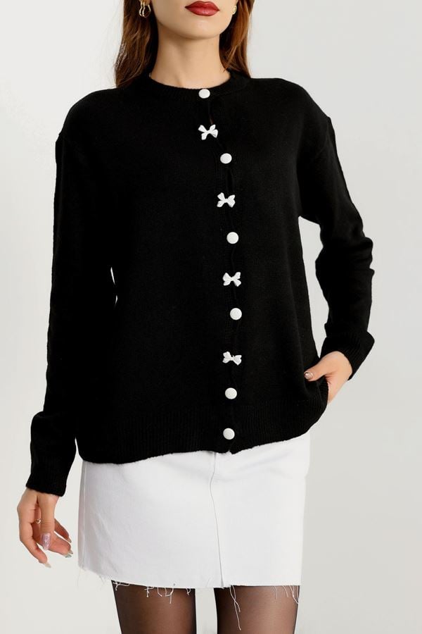 Fiyonklu Hırka Siyah - 2396.1765.