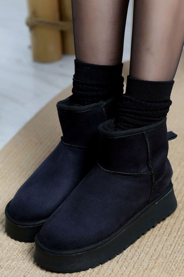 Kalın Taban Süet Bot Siyah - 31438.1932.