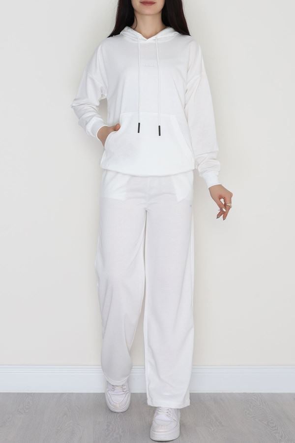 2 İplik Baskılı Eşofman Takımı Ekru - 31321.1878.