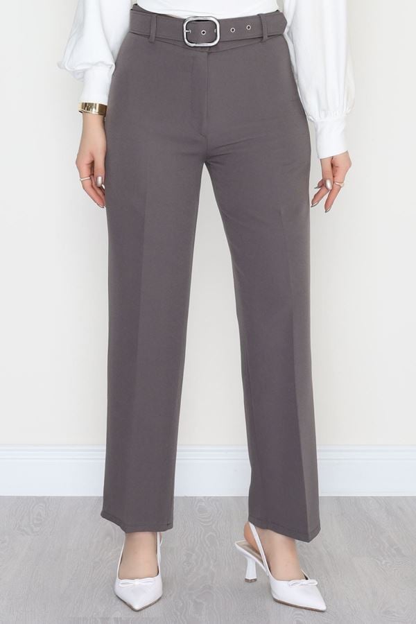 Kemerli Palazzo Pantolon Gri - 24194.1397.