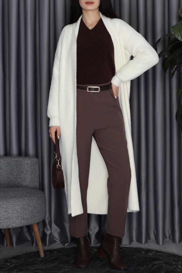 Nisan Uzun Triko Hırka Vanilya - 2211.2092.