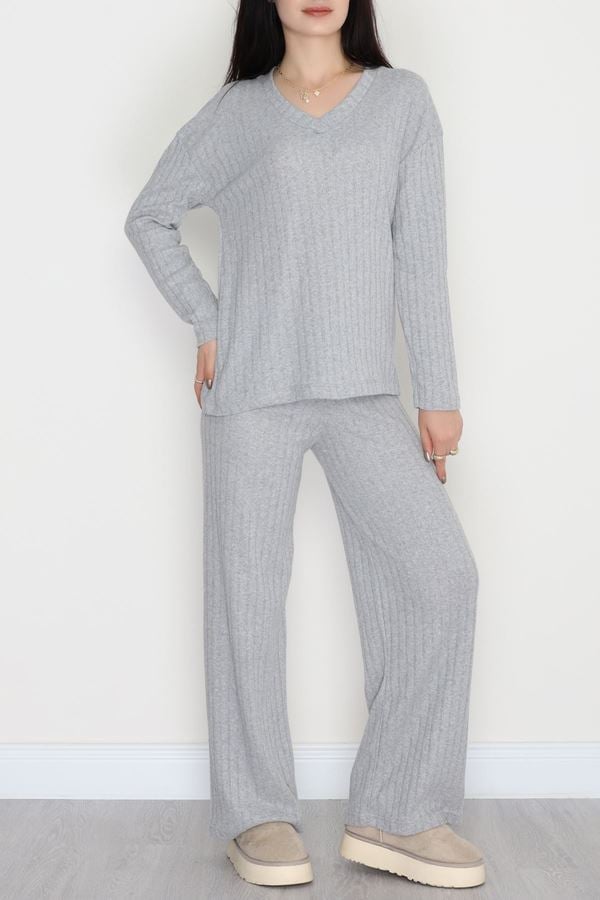 V Yaka Raporlu İnterlok Takım Açıkgri - 2280.1287.