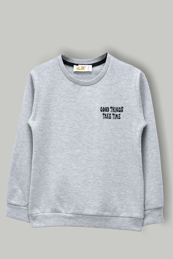 2 İp Şardonlu 3-7 Yaş Sweatshirt Gri - 624469.1576.