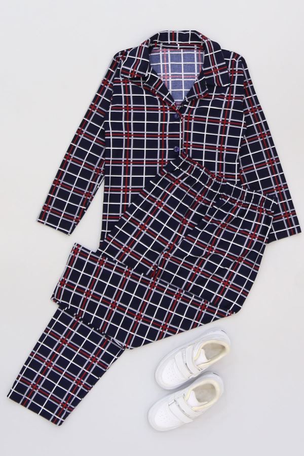 3-14 Yaş Baskılı Süet Çocuk Takım Lacivertekose - 480.1287.