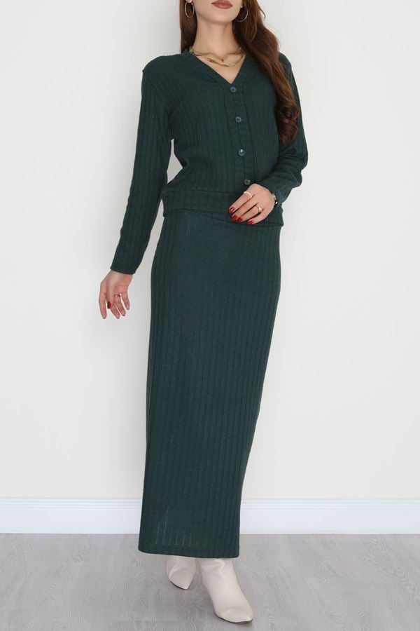 Etekli Hırkalı Takım Koyuyeşil - 2269.1287.