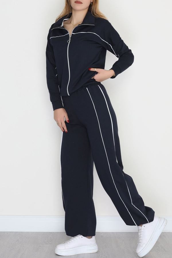 Biyeli 2 İplik Eşofman Takımı Lacivert - 50794.1857.