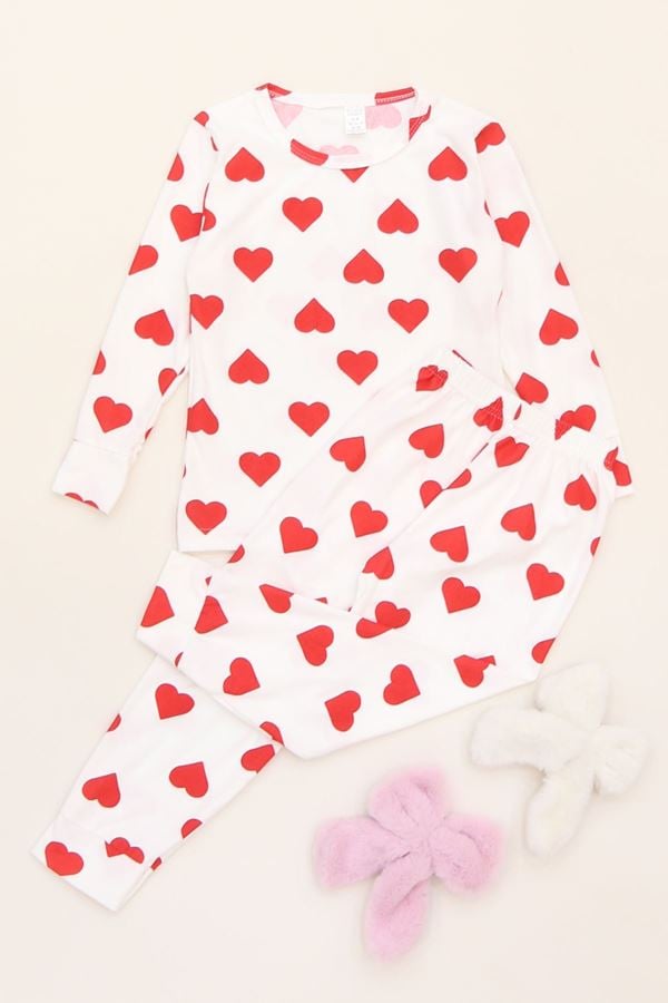 3-14 Yaş Süet Manşetli Alt Üst Aynı Takım Kırmızıkalp - 410.1287.