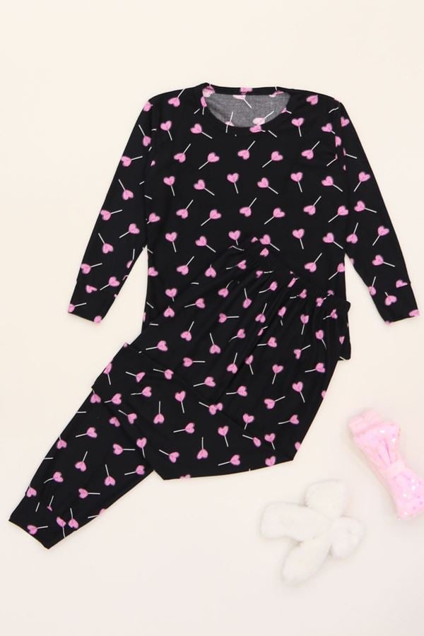 3-14 Yaş Süet Manşetli Alt Üst Aynı Takım Pembeşeker - 410.1287.