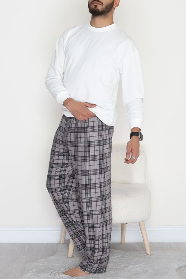 Süet Erkek Pijama Alt Duman - 306.1287.