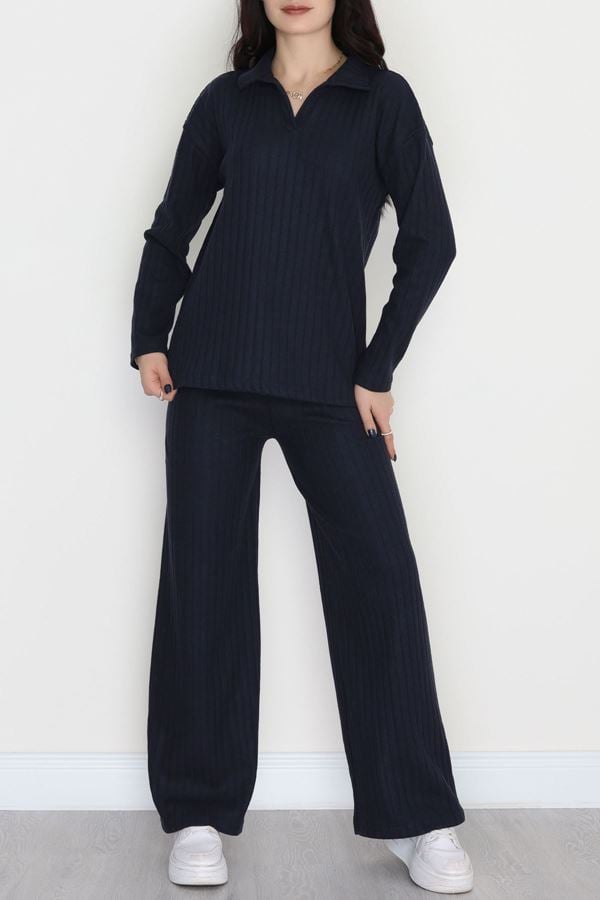 Polo Yaka Raporlu İnterlok Takım Lacivert - 2281.1287.