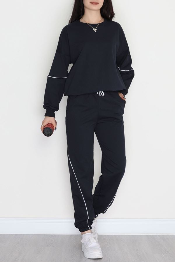 Biyeli 2 İplik Eşofman Takımı Lacivert - 50792.1857.