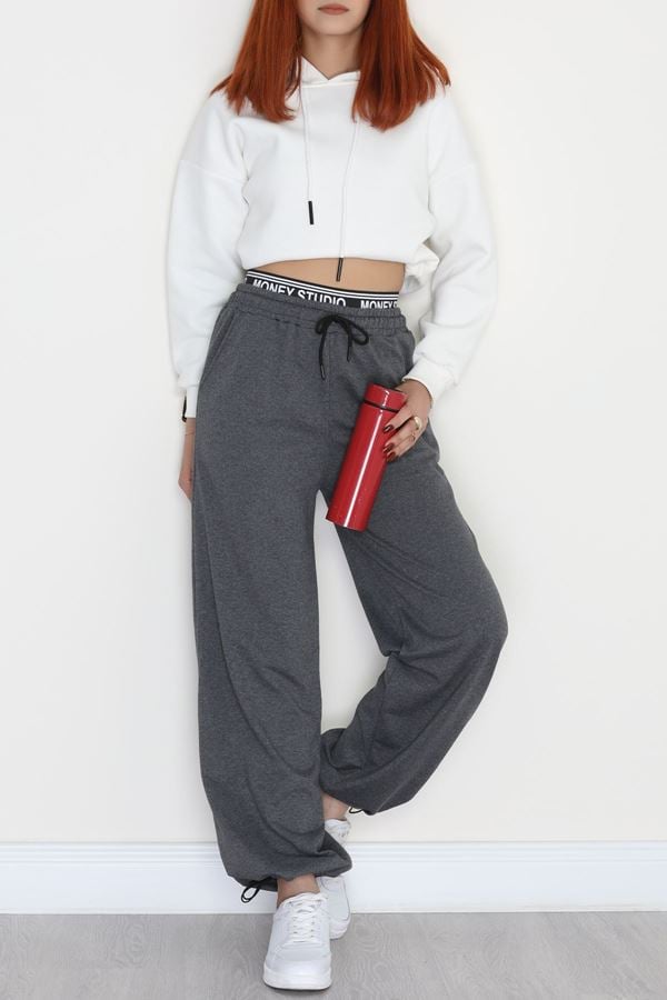 Bel Detaylı 2 İplik Eşofman Altı Antrasit - 70169.1857.