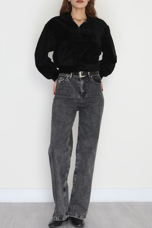 Peluş Sweat Siyah - 31256.1872.