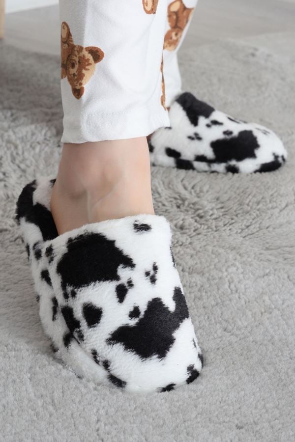 Peluş Ev Terliği Beyazsiyah - 31418.264.