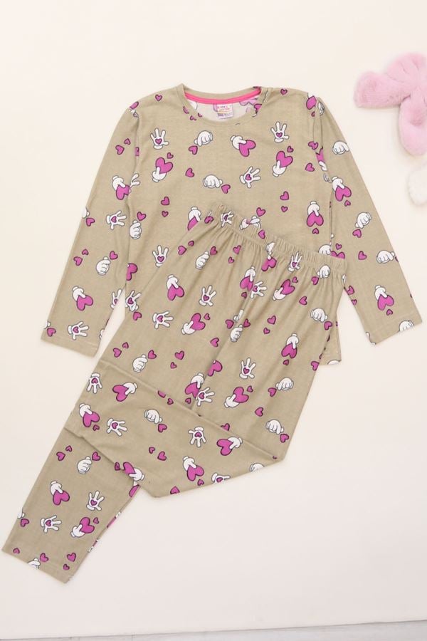 9-12 Yaş Süet Pijama Takımı Sütlükahve - 42204.2028.