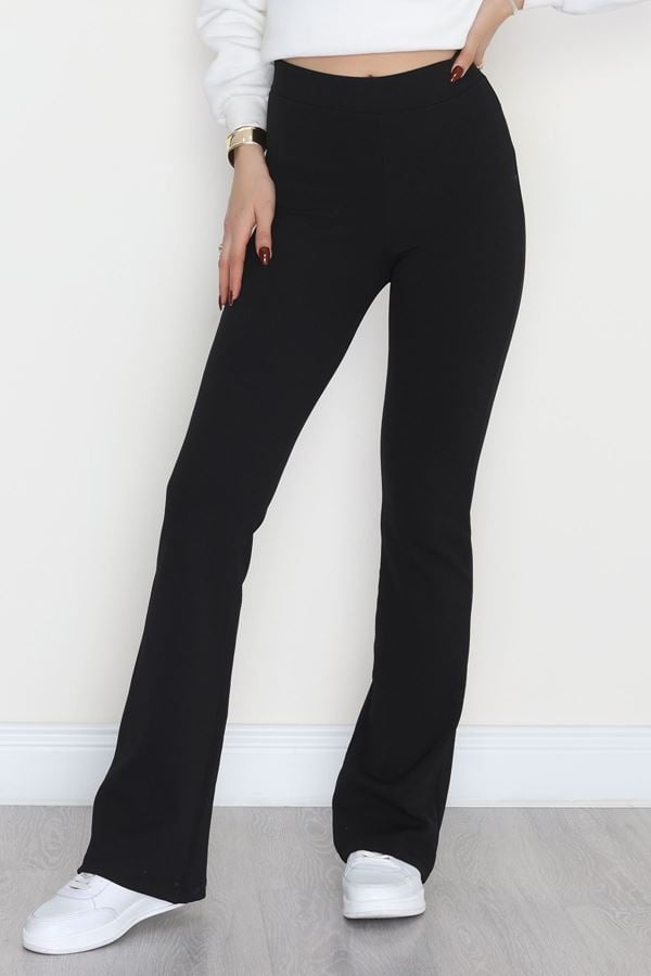 Fitilli İspanyol Paça Tayt Siyah - 50948.1905.