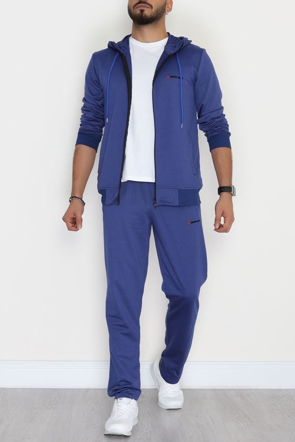 Kompakt 2 İplik Kapşonlu Erkek Eşofman Takımı İndigo - 42154.1937.