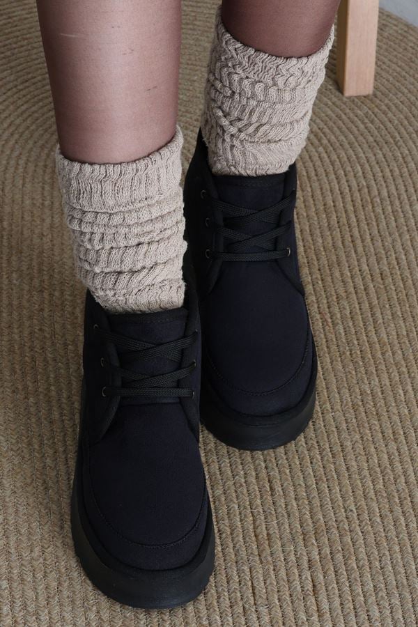 Yüksek Tabanlı Bağcıklı Bot Siyah - 31440.1932.