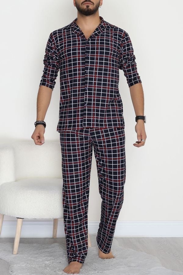 Süet Düğmeli Erkek Pijama Takımı Laciekose - 755.1287.