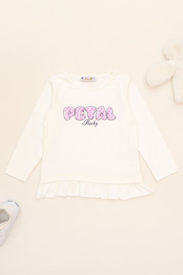 2-5 Yaş Çocuk Nakışlı Sweat Beyaz - 5264021.1576.