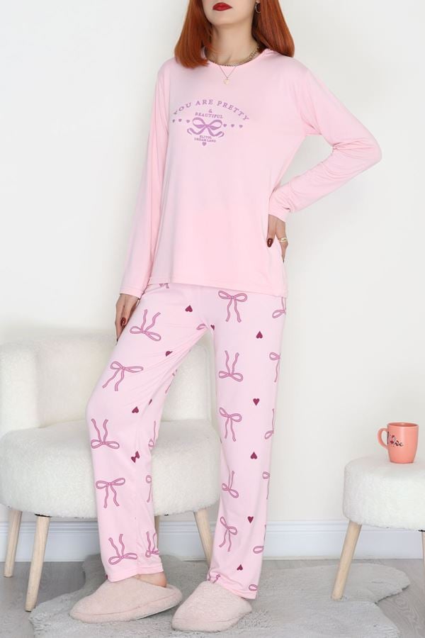 Soft Milan Enjeksiyon Baskılı Pijama Takımı Pembefiyonk - 664.1287.