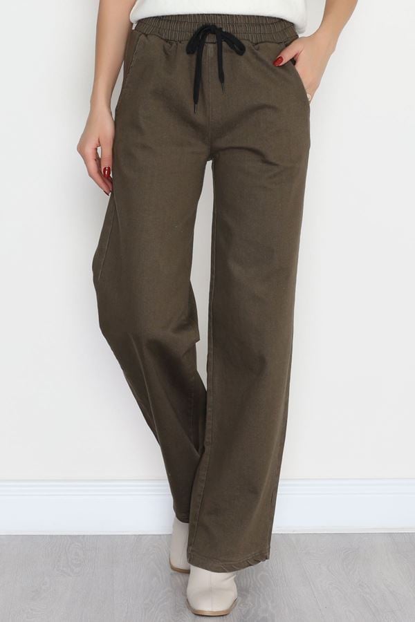 Bel Lastikli Pantolon Haki1 - 42342.1431.