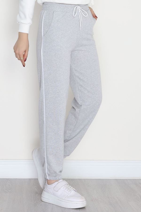 Biyeli 2 İplik Eşofman Altı Gri - 50937.1005.