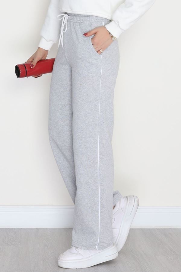 Biyeli 2 İplik Bol Eşofman Altı Gri - 50936.1005.