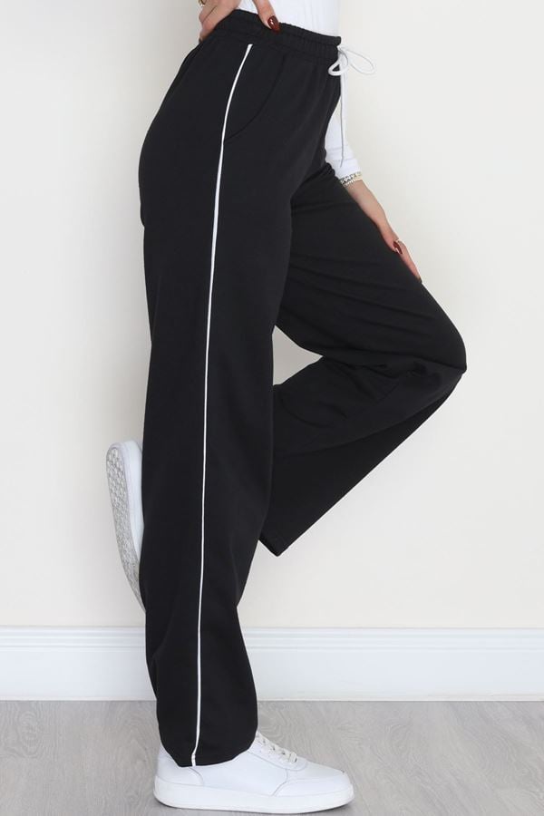 Biyeli 2 İplik Bol Eşofman Altı Siyah - 50936.1005.