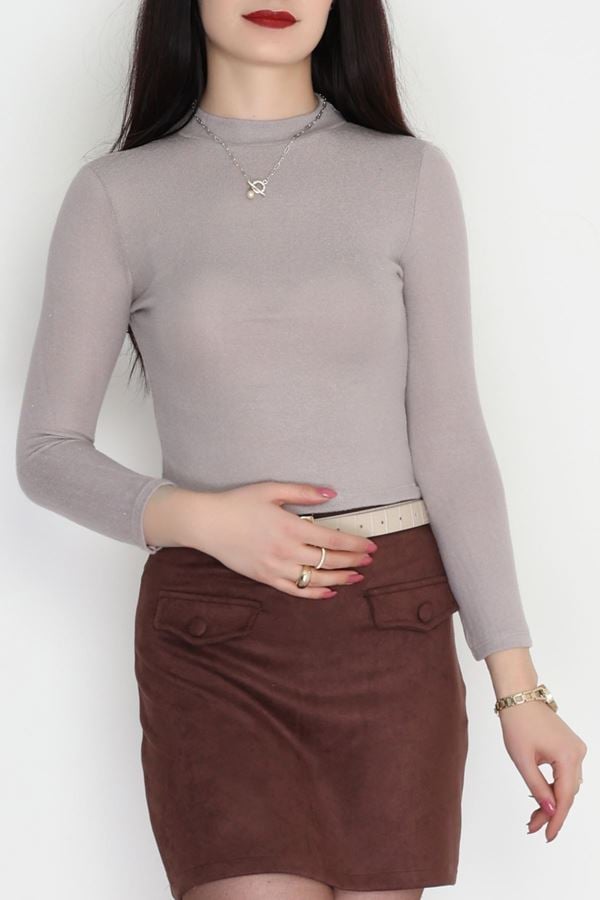 Dik Yaka Yumoş Body Vizon - 50205.1723.