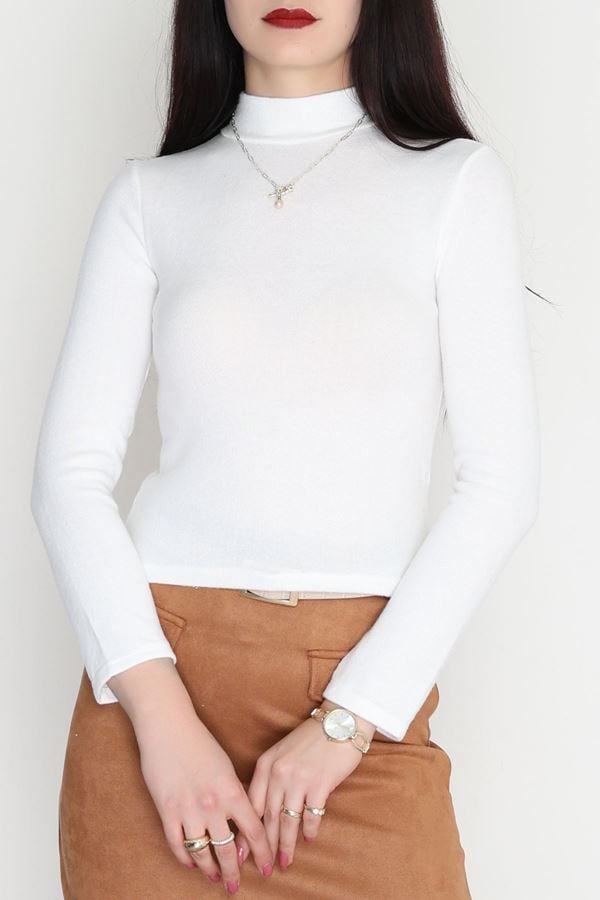 Dik Yaka Yumoş Body Ekru - 50205.1723.