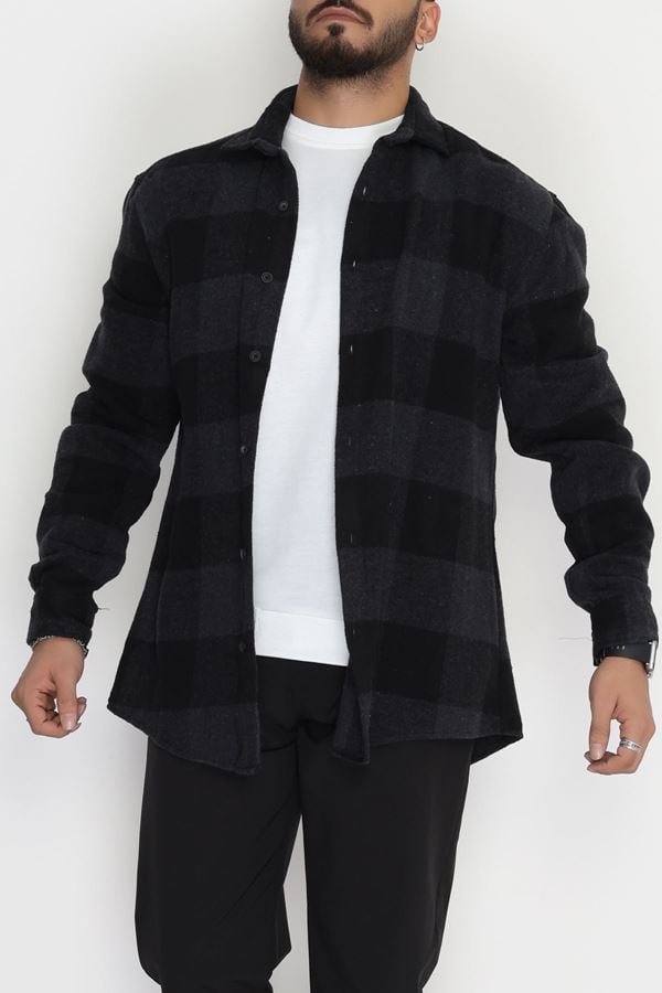 Ekoseli Erkek Oduncu Gömlek Siyahgri1 - 42309.2085.