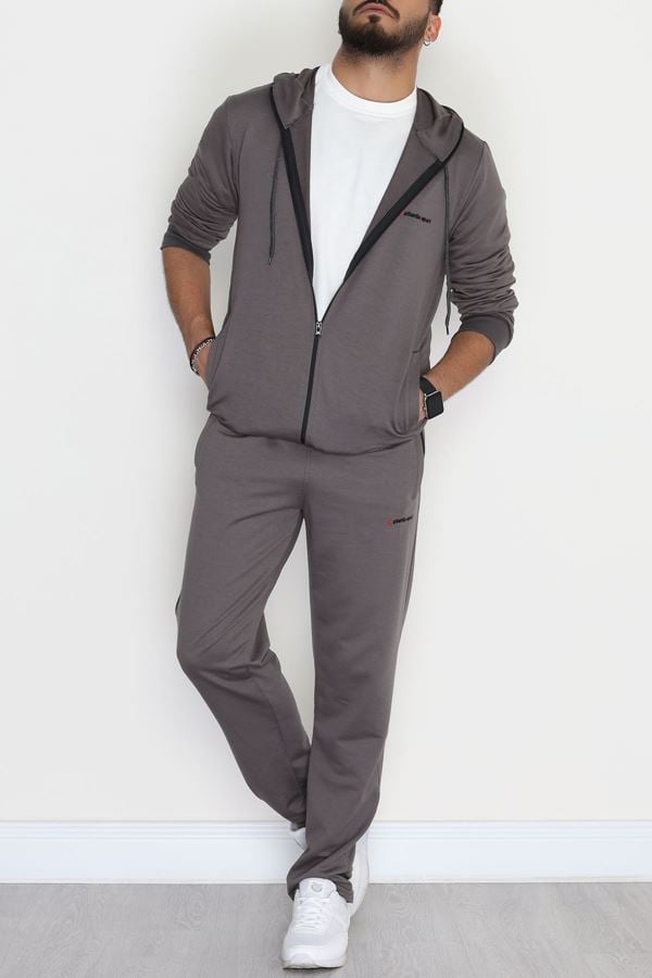 Kompakt 2 İplik Kapşonlu Erkek Eşofman Takımı Füme - 42154.1937.
