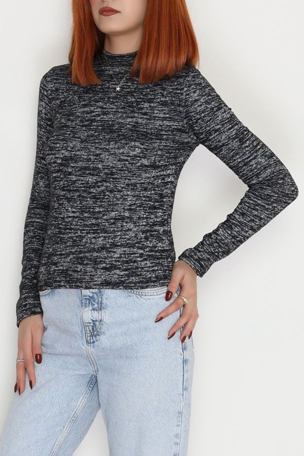 Dik Yaka Yumoş Body Siyahfüme - 50205.1723.