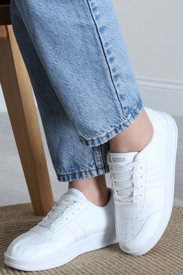 Şeritli Günlük Ayakkabı Beyaz - 17114.264.