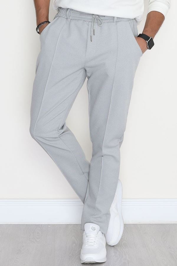 Dokuma Fleto Cepli Erkek Çımalı Pantolon Gri - 90117.1837.