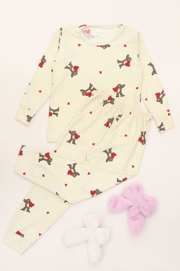 3-14 Yaş Süet Manşetli Alt Üst Aynı Takım Kremayı - 410.1287.