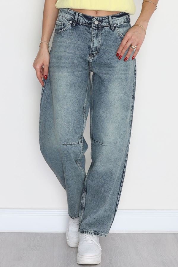 Tokalı Baggy Kot Pantolon Mavitint - 31159.2059.