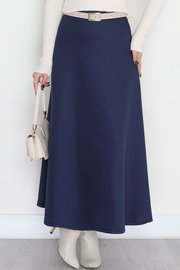 Puf Scuba Kumaş Çan Etek Lacivert - 50961.2036.