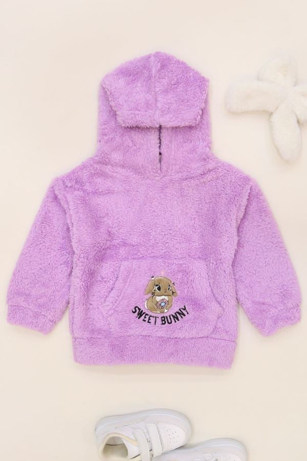 3-7 Yaş Welsoft Kapşonlu Sweat Lila - 624436.1576.