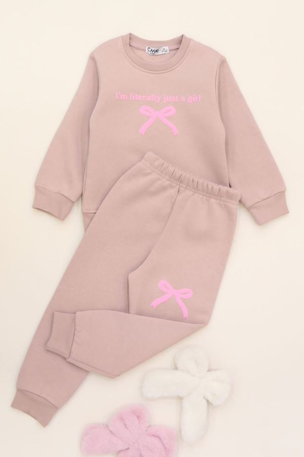 3-7 Yaş 3 İplik Şardonlu İkili Takım Pudra - 50905.1867.