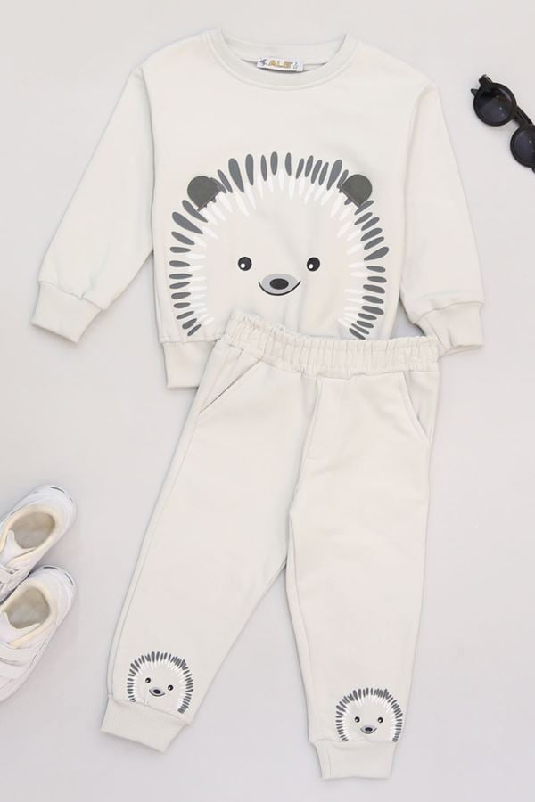 2-5 Yaş Şardonlu Yumoş Kumaş Takım Gri - 1264304.1576.