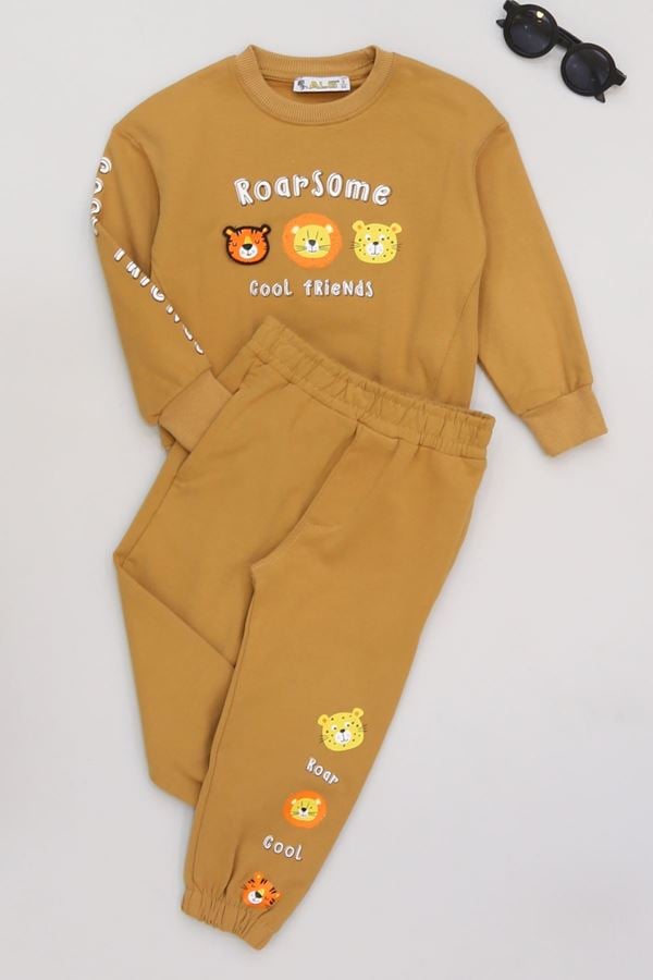 2-5 Yaş Şardonlu Yumoş Kumaş Takım Camel - 1264029.1576.