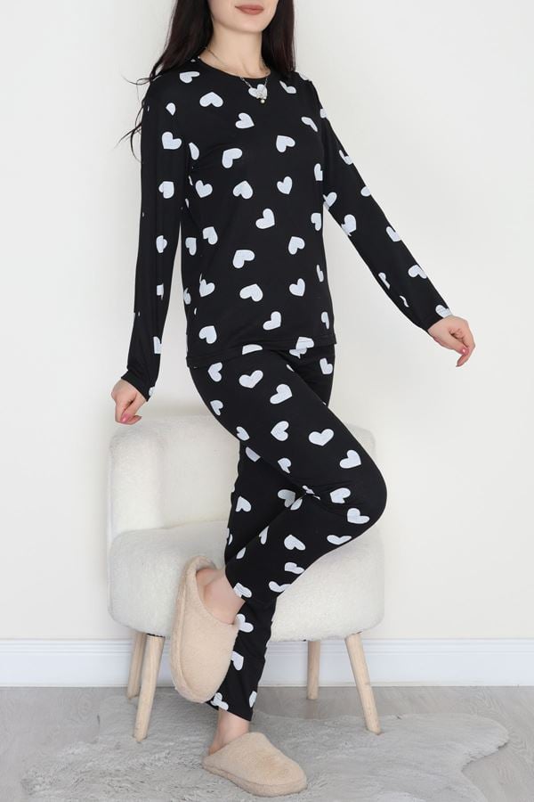 Alt Üst Aynı Pijama Takımı Siyahbeyaz - 50722.1961.