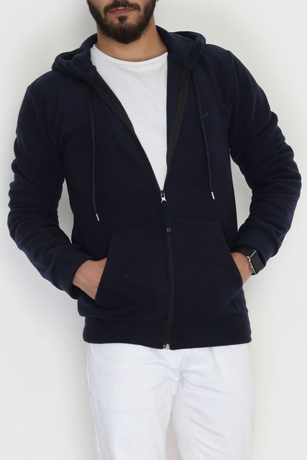 Fermuarlı Polar Erkek Sweat Lacivert - 42555.1937.