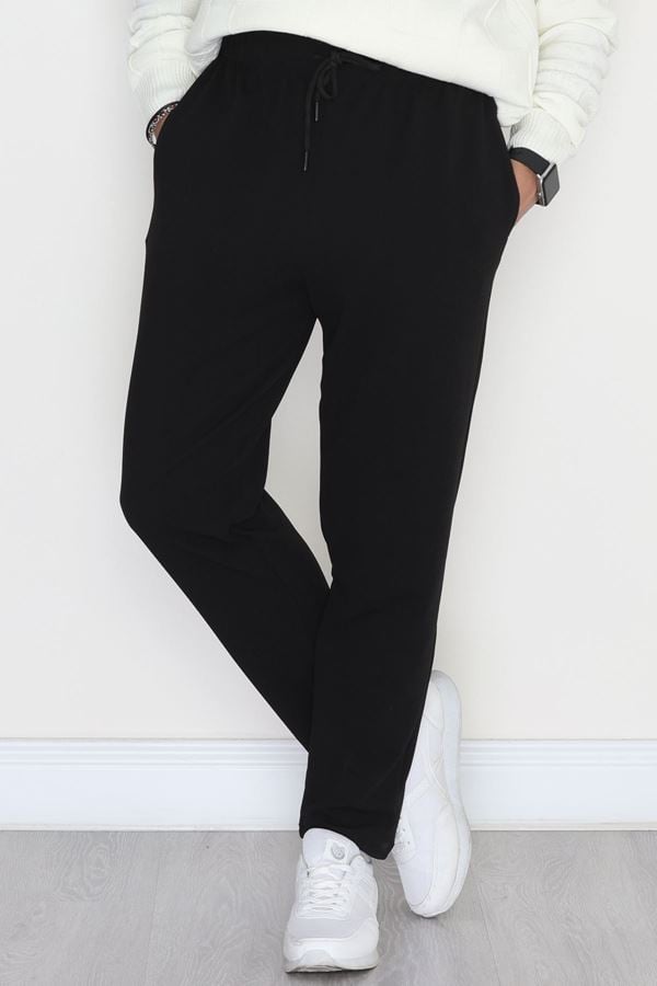 Zra Krep Likralı Paça Lastikli Erkek Eşofman Altı Siyah - 42591.1837.