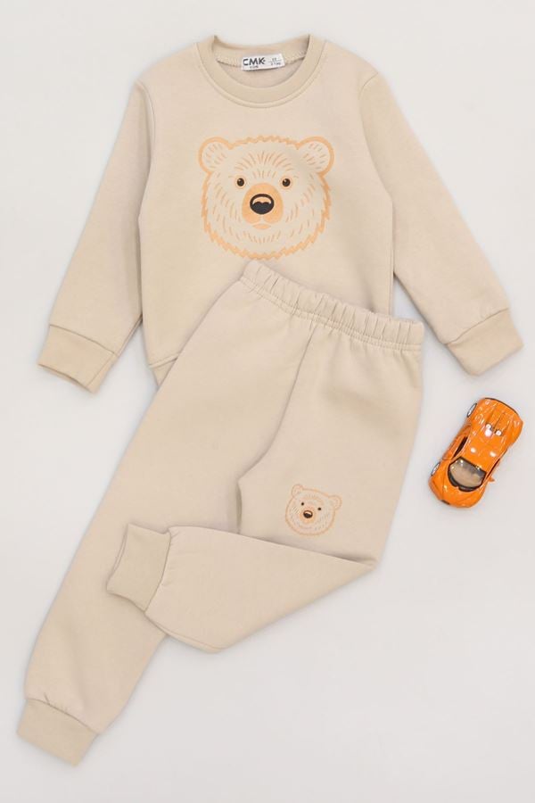 3-7 Yaş 3 İplik Şardonlu İkili Takım Bej - 50810.1867.